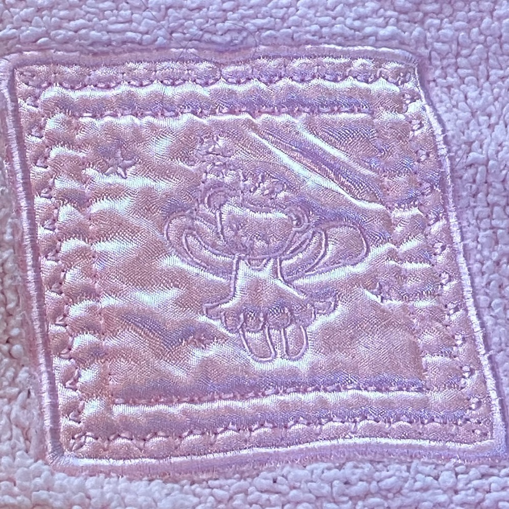 Tiddliwinks Light Pink Chenille Teddy Bear Fairy Satin Patch Baby‎ Blanket 30x40